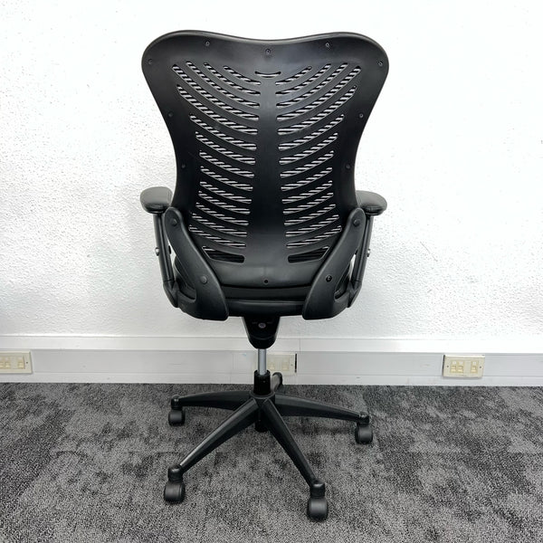 Used Spine High Back Black Mesh Operator Chair