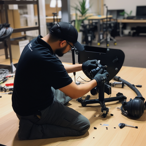Go to article: man assembling a second hand office chair in a London office