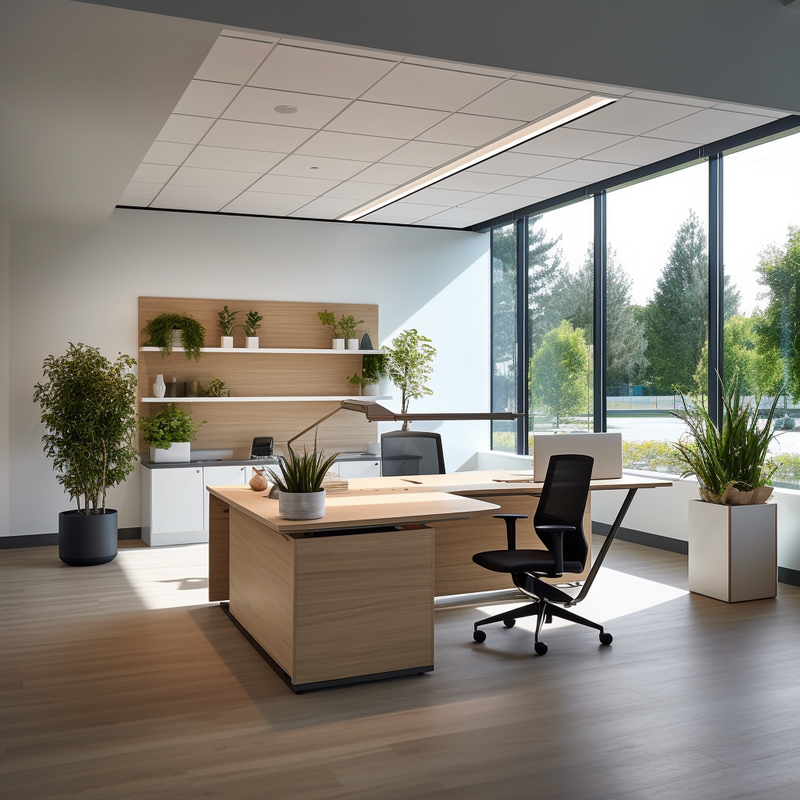 a minimalist office that incorporates used office furniture in Croydon