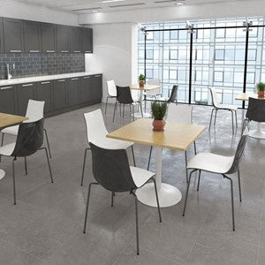 Gecko Shell Dining Chairs + Monza Square Dining Table Canteen Set