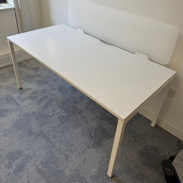 Used White Single Bench Desk