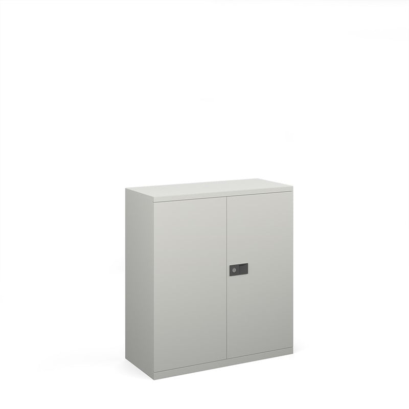 Steel contract cupboard with 1 shelf 1000mm high - Grey