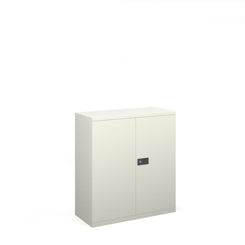 Steel contract cupboard with 1 shelf 1000mm high - White