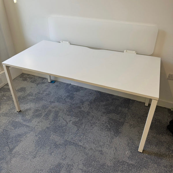 Used White Single Bench Desk