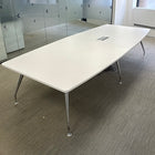 Used Large White Meeting Table with Central Power