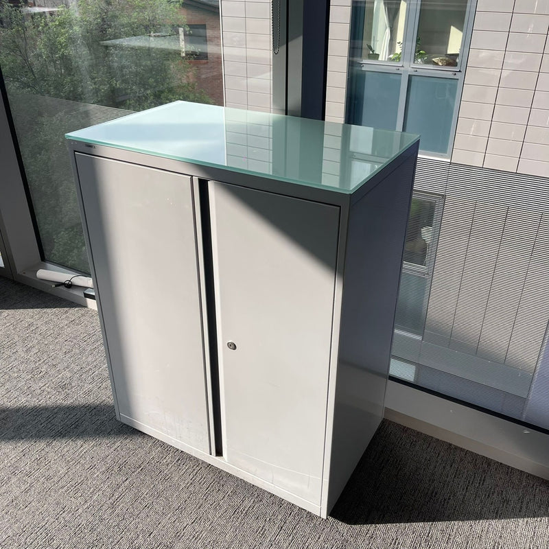 Used Steel Cupboard with Glass Top