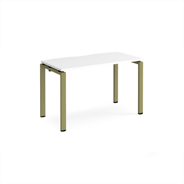 Adapt single desk scallop 600mm depth - White/Green