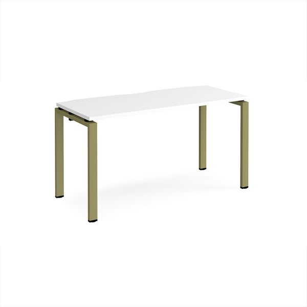 Adapt single desk scallop 600mm depth - White/Green