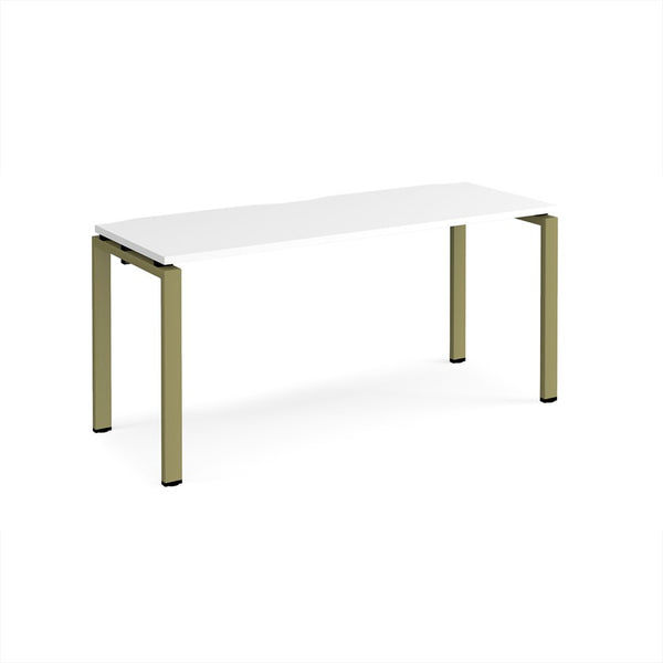 Adapt single desk scallop 600mm depth - White/Green