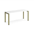 Adapt single desk scallop 600mm depth - White/Green