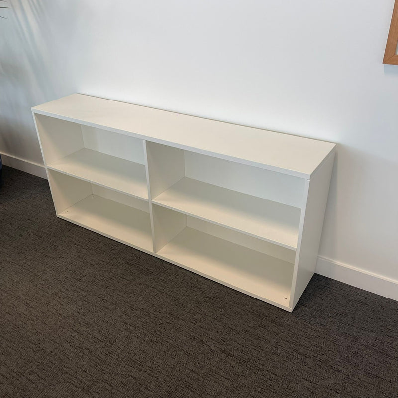 Used White End Of Desk Bookcase