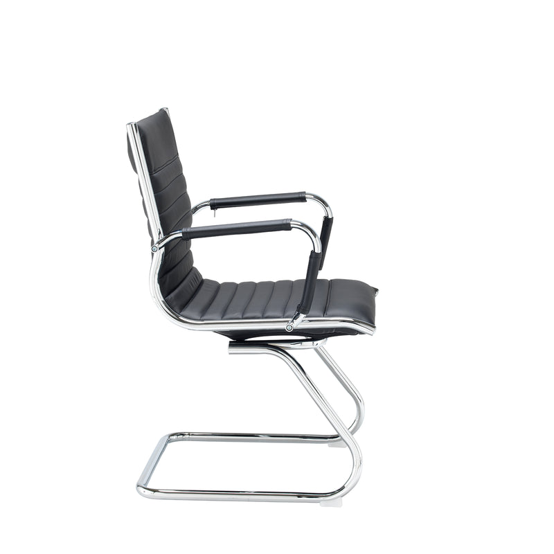 Bari executive visitors chair - black faux leather