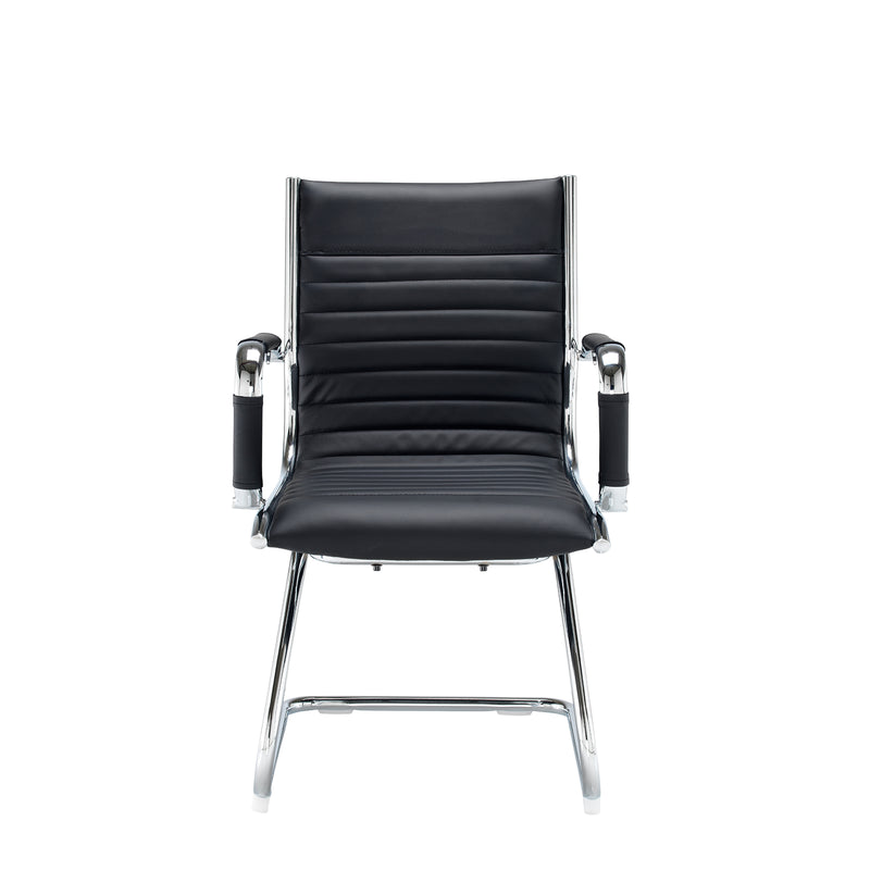 Bari executive visitors chair - black faux leather