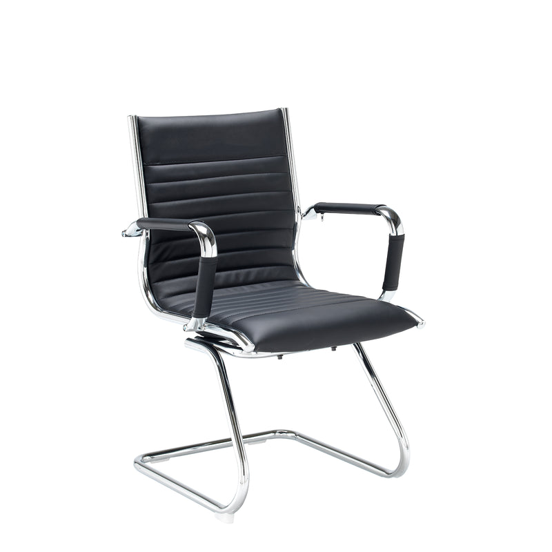 Bari executive visitors chair - black faux leather