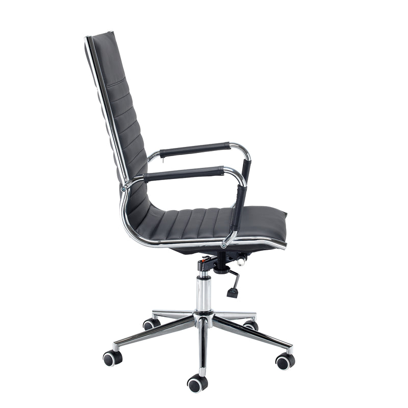 Bari high back executive chair - black faux leather