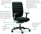New Bengal 24Hr High Back Heavy Duty Chair - FREE DELIVERY