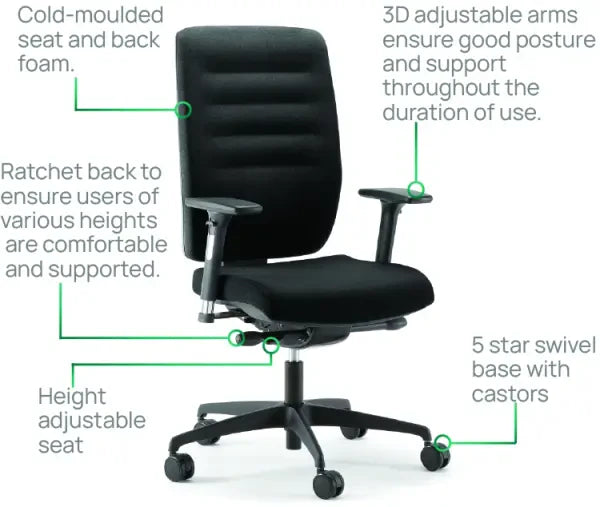 New Bengal 24Hr High Back Heavy Duty Chair - FREE DELIVERY