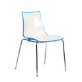 Gecko shell dining stacking chair with chrome legs