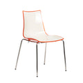 Gecko shell dining stacking chair with chrome legs