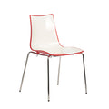 Gecko shell dining stacking chair with chrome legs