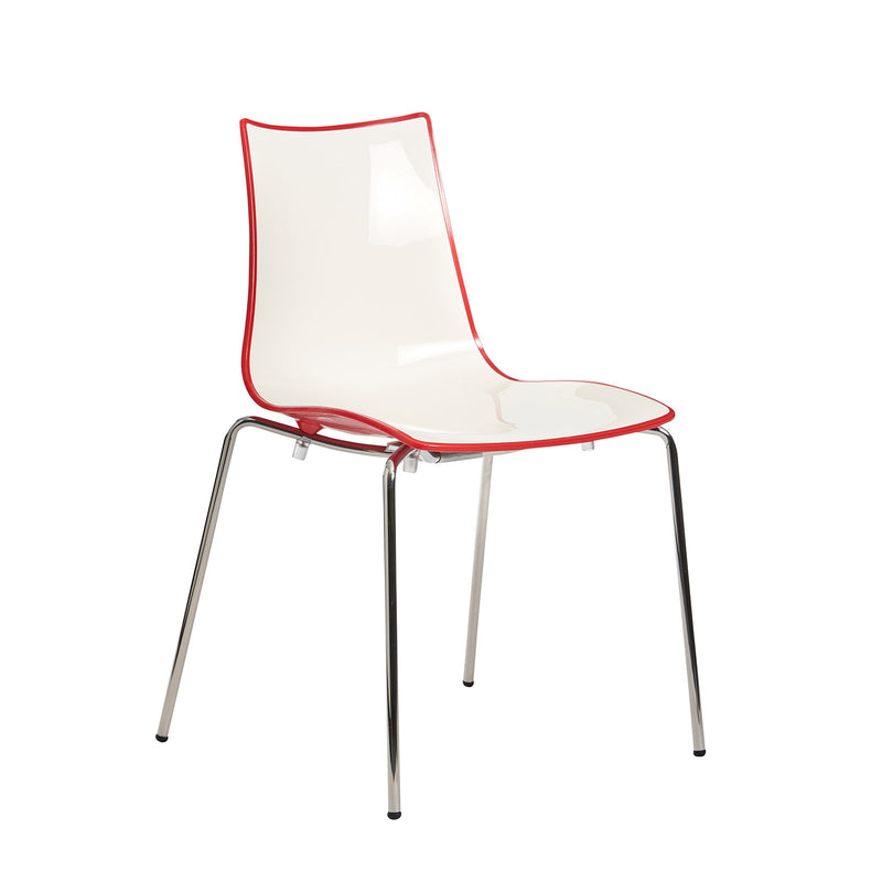 Gecko shell dining stacking chair with chrome legs