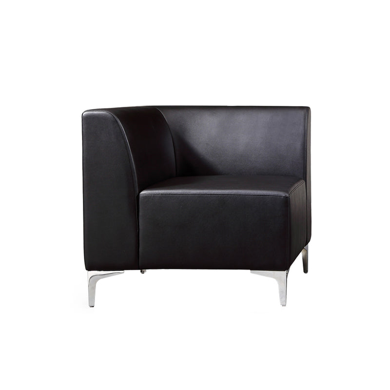 CSS - Modular Corner Sofa Section in Black Faux Leather