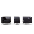 MSS - Modular Middle Sofa Section in Black Faux Leather