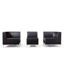 CSS - Modular Corner Sofa Section in Black Faux Leather