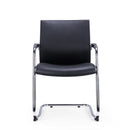 Cante - Medium Back Chrome Cantilver Executive Boardroom Arm Chair in Black Faux Leather