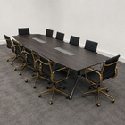 Large Anthracite Meeting Table with 10 x Gold Frame Meeting Tables