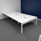 Used Adapt White Bench Desk with Cable Trays - Available in Banks of 4,6,8 etc