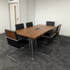 Used Walnut Meeting Table with 6 William Hands Meeting Chairs