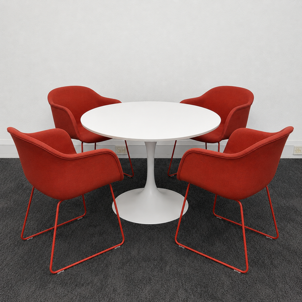 Used Muuto Upholstered Tub Chair Meeting Set with Table