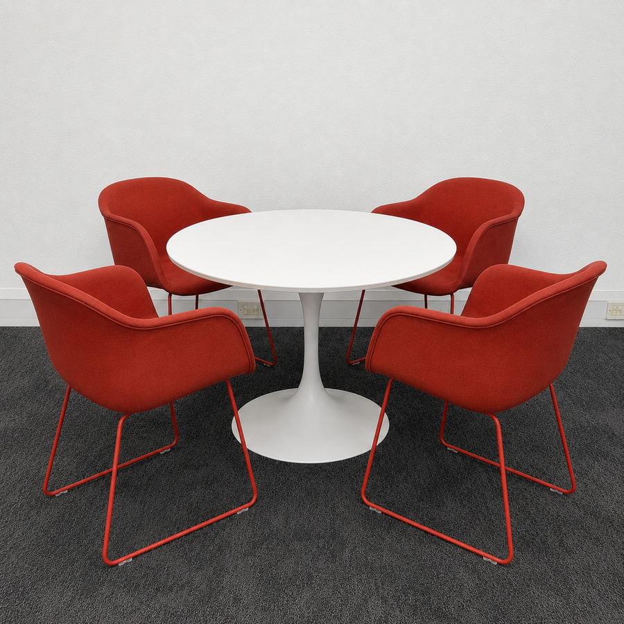 Used Muuto Upholstered Tub Chair Meeting Set with Table
