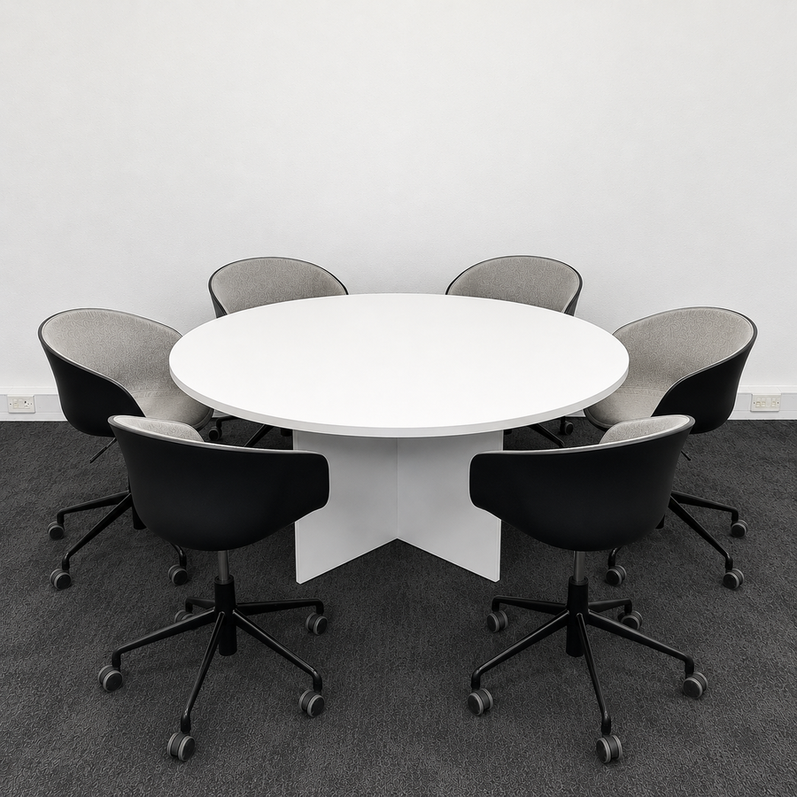 Used HAY About A Chair AAC 52 2.0 Set with White Round Table