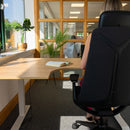 R807 Ergonomic/Radial 90 Degree Sit Stand Desk with Dual Motor - White top