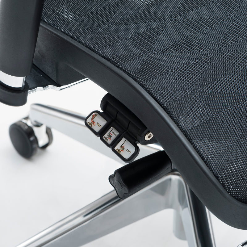 Dorsum - Full Specification Ergonomic Task Chair in Black Mesh with wireline technology