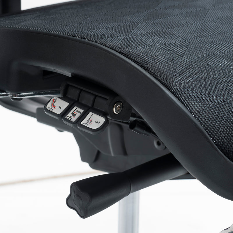 Dorsum - Full Specification Ergonomic Task Chair in Black Mesh with wireline technology