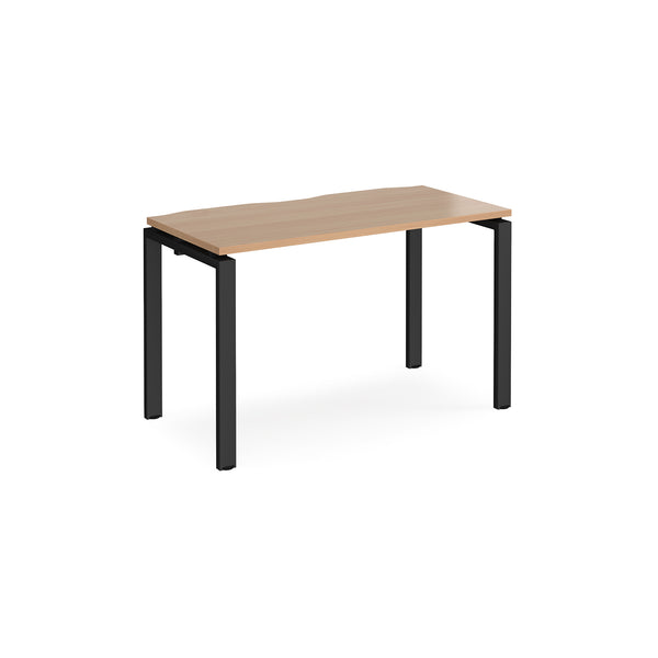 Adapt single desk scallop 600mm depth - Beech