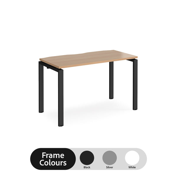 Adapt single desk scallop 600mm depth - Beech