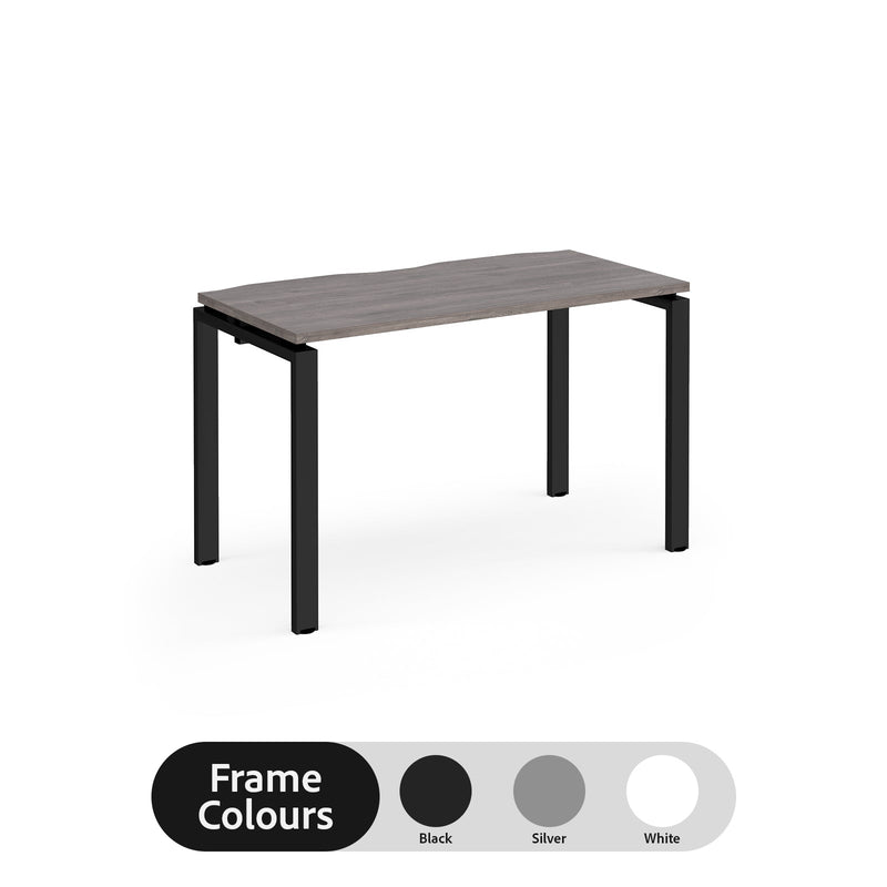 Adapt single desk scallop 600mm depth - Grey Oak