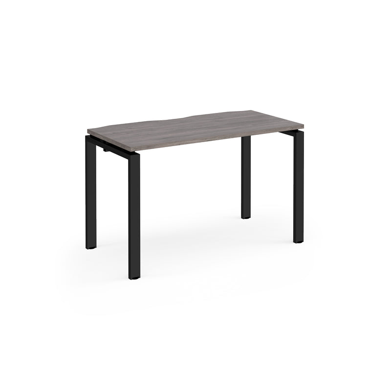 Adapt single desk scallop 600mm depth - Grey Oak