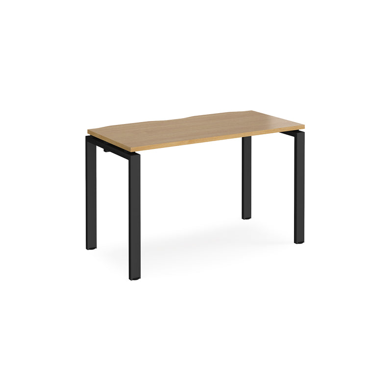 Adapt single desk scallop 600mm depth - Oak