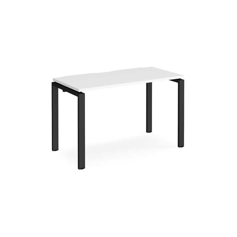 Adapt single desk scallop 600mm depth - White