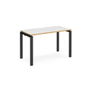 Adapt single desk scallop 600mm depth - White/Oak