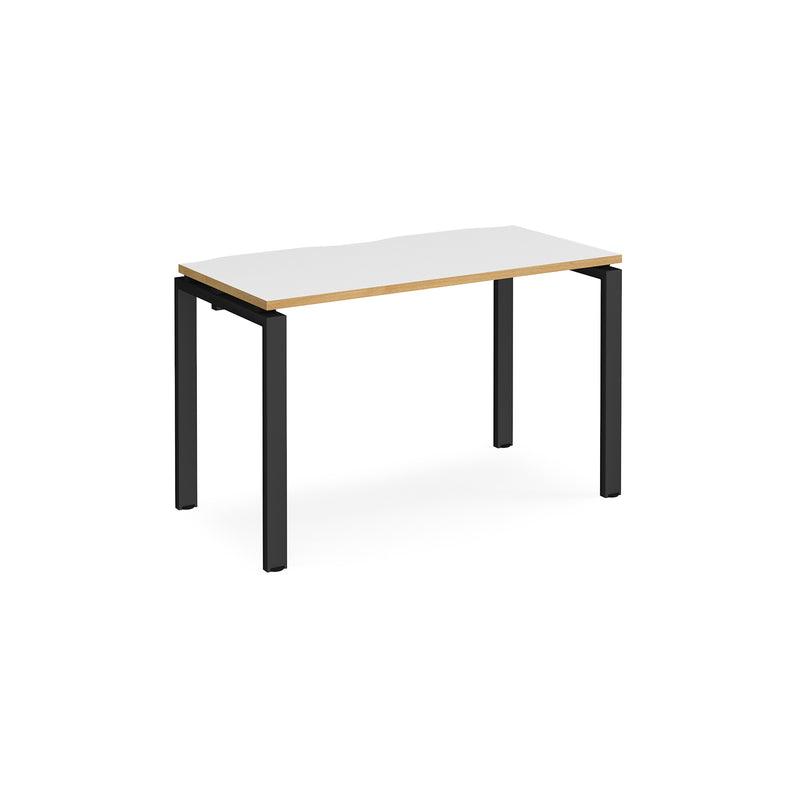 Adapt single desk scallop - White/Oak