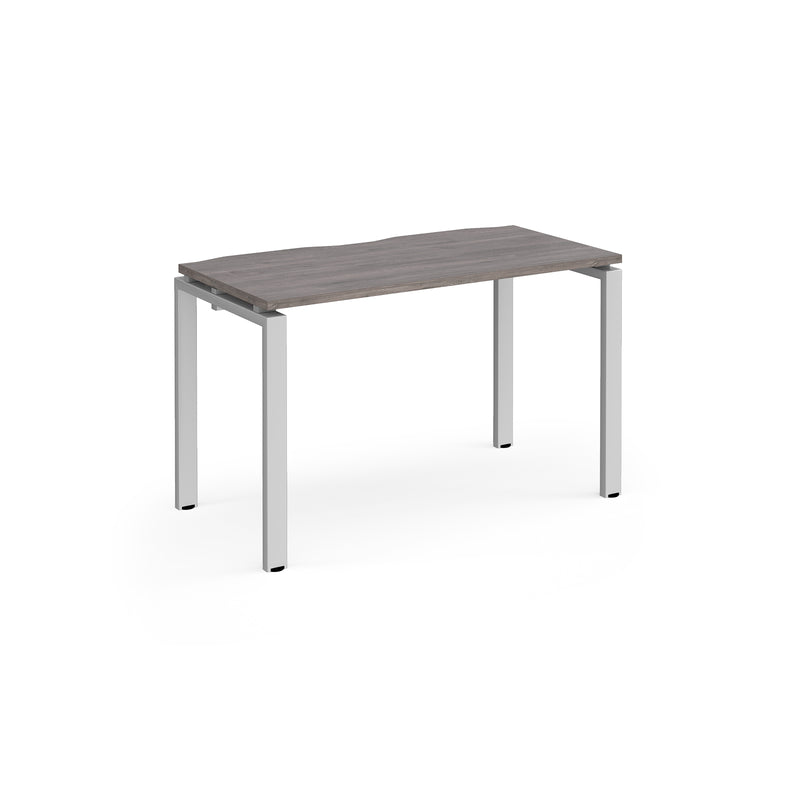 Adapt single desk scallop 600mm depth - Grey Oak