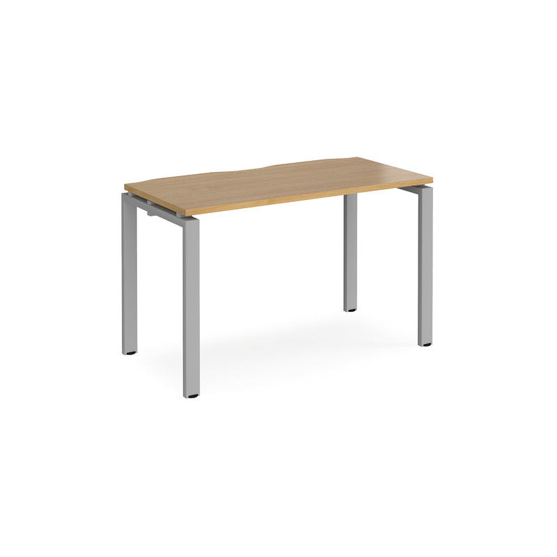 Adapt single desk scallop 600mm depth - Oak