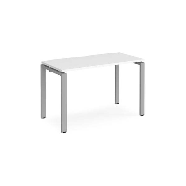 Adapt single desk scallop 600mm depth - White