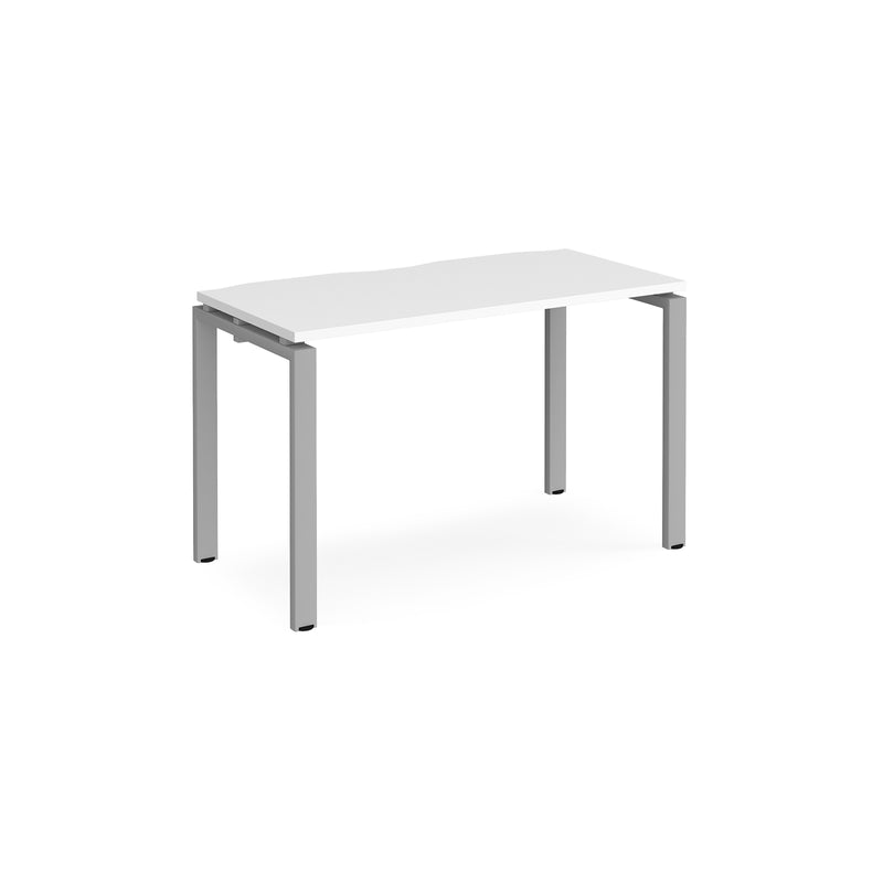 Adapt single desk scallop 600mm depth - White